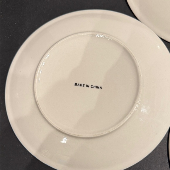 Christmas plates Snowman Trio Dessert Salad glass Plates 4 Pc Holiday blue color - Picture 4 of 8